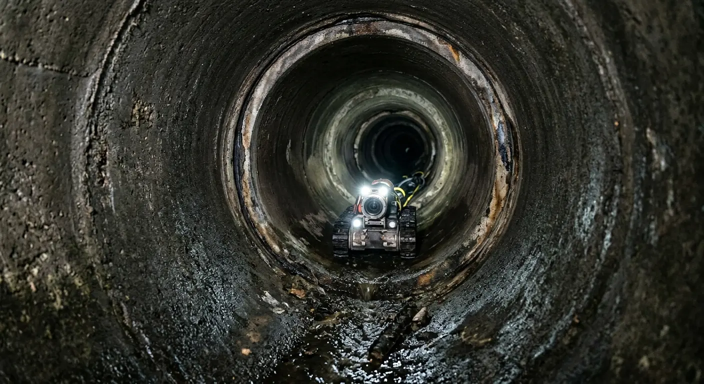Robotic sewer camera inspecting pipe interior for Sewer Line Repair in Tremonton